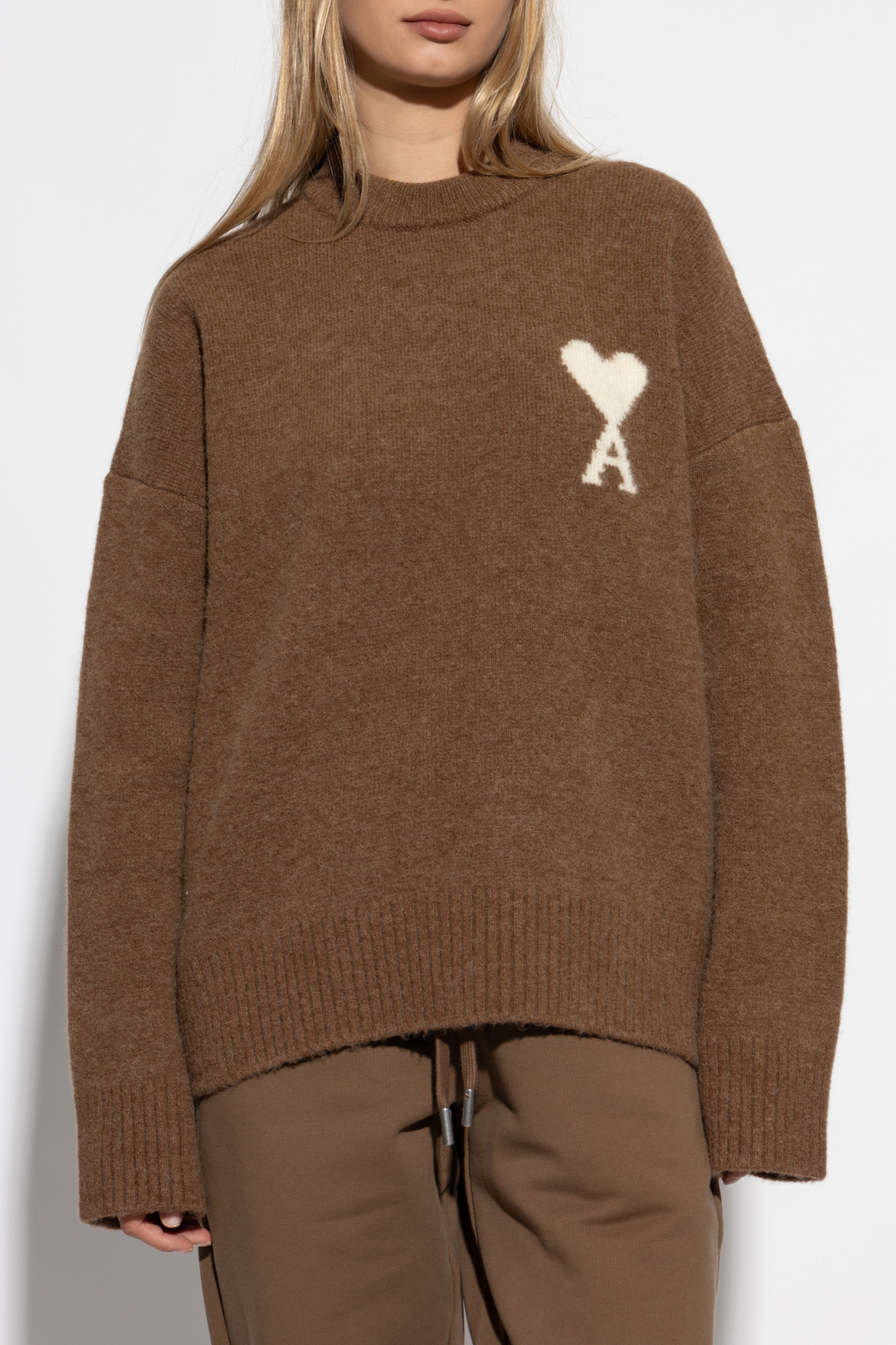 Brown Sweater with logo Ami Alexandre Mattiussi - Vitkac AS